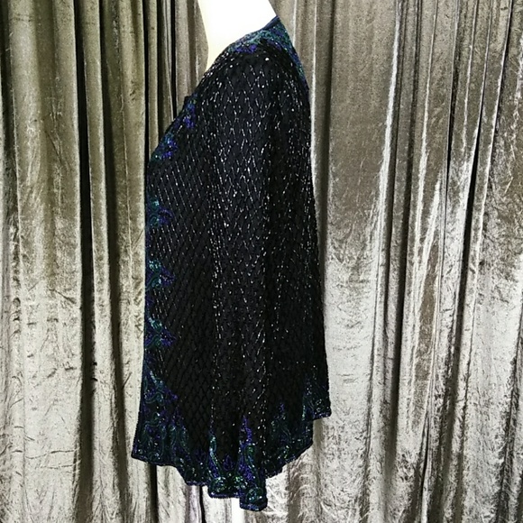 Vintage Scala Silk Beaded Formal Jacket Top - Picture 5 of 8